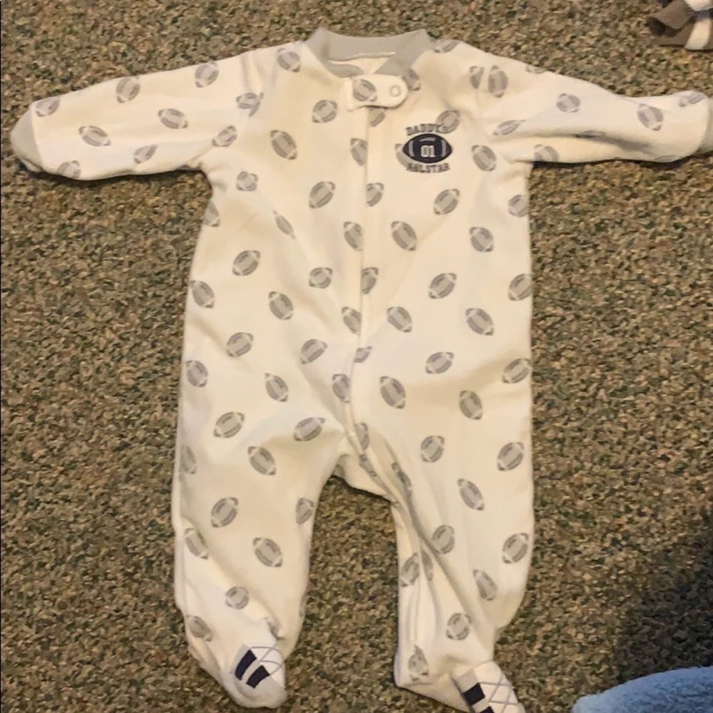 Sports zip up onesie pjs